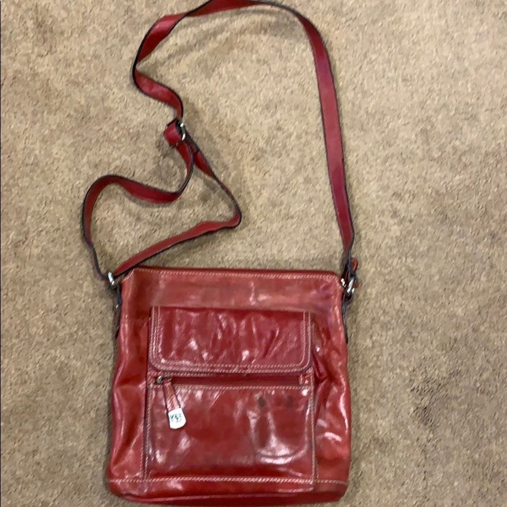 Gianni Bernini red leather bag
